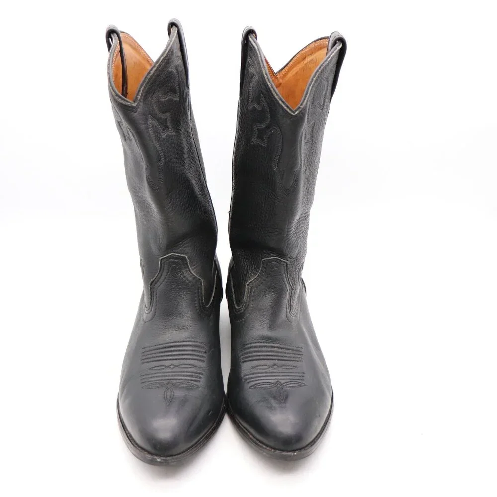 Ariat Stampede A-2 Men's Size 10 Black Leather Cowboy Wester Pull On Boots - Picture 2 of 10